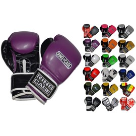 Gym Training Stand-Up Boxing Gloves (Purple/Black, Large Weighs 16oz)