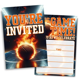 Doguiei Basketball Birthday Party Invitations, Basketball Party Invitations Card for Boys Girls (30 Cards & 30 Envelopes)