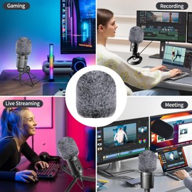 Pop Filter for Audio-technica AT2020 Microphone，Mic Covers Foam with Furry Windscreen Muff windshield Acoustic Recording Filter and Noise for AT2020USB AT2035 AT2040 AT2050 ATR2500 ATR2500X AT4040