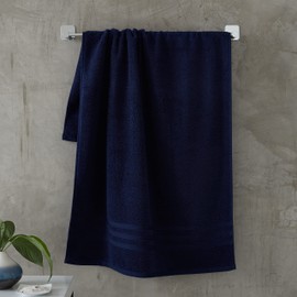 Catherine Lansfield Zero Twist Soft & Absorbent Cotton Bath Towel Navy Blue