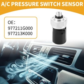 Partuto A/C Pressure Switch Sensor Car Air Conditioning Refrigerant Pressure Transducer for Hyundai Santa Fe 2006-2018 for Kia Rio 2005-2016 Plastic Metal Black