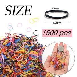 TUUXI Colorful Elastic Hair Bands 1500 Pcs Mini Hair Rubber Bands Small Elastics Hair Ties No Damaged Hair Accessories for Women Braids