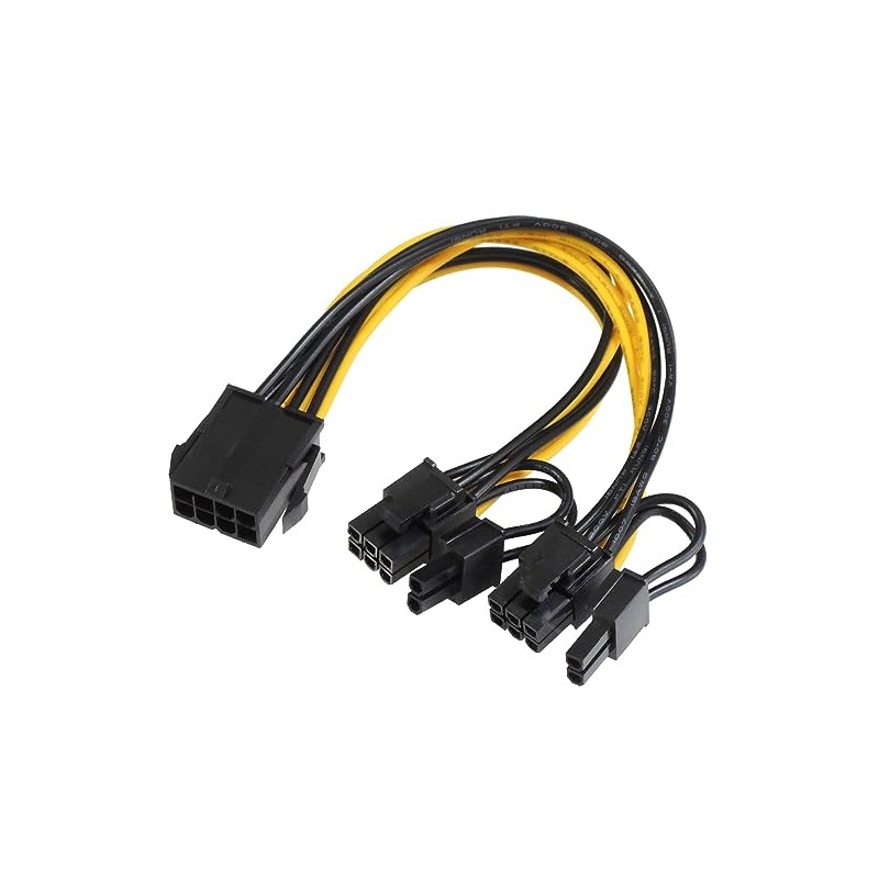 KAUMO PCIe (6+2 pin) x2 splitter to PCIe (8 pin)