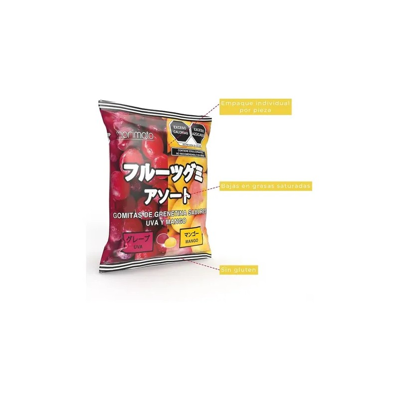 Gomitas, Dulce Típico Japonés Sabor Uva Y Mango 120g
