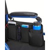 LIGHTMEUP Wheelchair Side Bag with Cup Holder Oversized Zipper Pull