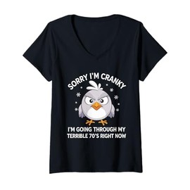 Womens Sorry I'm Cranky I'm Going Through My Terrible 70’s Right V-Neck T-Shirt