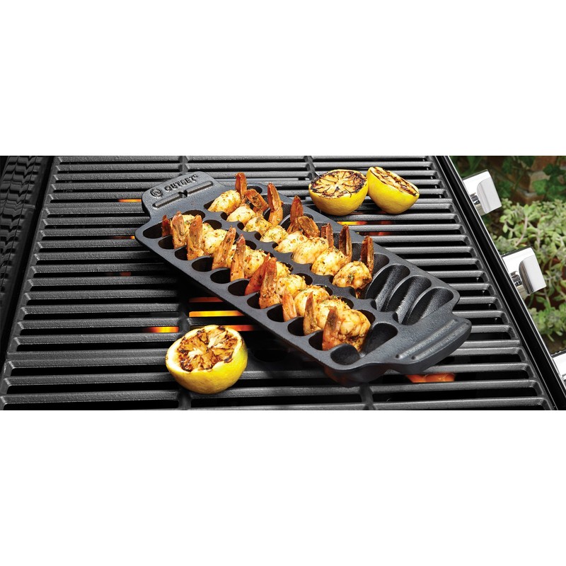 Outset 76375 Shrimp Cast Iron Grill and Serving Pan ,