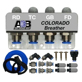 Universal 4 Port / 4 Point Diff Breather Kit Blue for Holden COLORADO RG & RG2 4X4 4WD