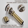 Engraved Antique Brass Pop Up Bathroom Sink Drain Strainer Stopper
