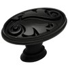 Cosmas® 4297FB Flat Black Floral Cabinet Hardware Oval Oblong Knob