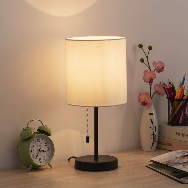 HAITRAL Nightstand Table Lamp - Bedside Lamp, Modern Desk Lamp