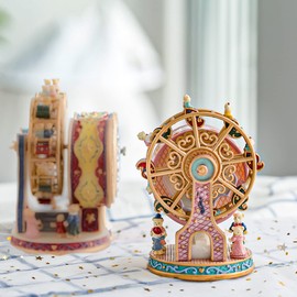 LOVE FOR YOU Gift Wrapped Music Box Bear Ferris Wheel Musical Decoration for Girls Boys Baby Kids Sister Son Daughter Mom Granddaughter Grandma Niece Children Women Christmas Birthday Presents Gifts