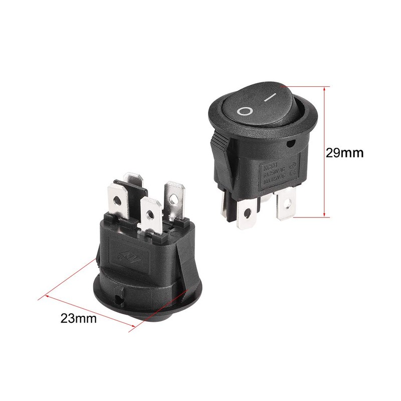 sourcing map Round 4-Pin Boat Rocker Switch On/Off AC 250