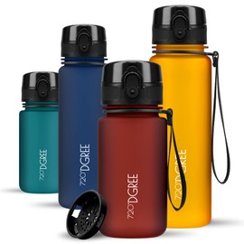 720°DGREE "uberBottle" softTouch Children's Water Bottle 350 ml + Strainer - Leak-Proof, BPA-Free - Bottle for Nursery, School, Girls & Boys from 3 Years - Small Water Bottle Lightweight, Shockproof