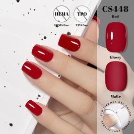 YTD Likomey Red Gel Nail Polish,15ml Salon Home DIY Manicure and Pedicure Fall Winter UV Soak Off Color Varnish,CS448