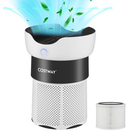 COSTWAY Air Purifier, for Home Office up to 1300 Sq Ft, H13 True HEPA Filter Air Cleaner Filters 99.99% of Pet Dander, Smoke, Dust, with Air Quality Indicator
