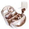 Elegante bolsa de cosméticos portátil para mujer con compartimentos, bolsa