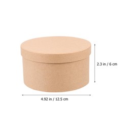 Round Kraft Paper Mache Box, Crafts Kraft Paper Containers with Lids Boxes for Wedding Birthday Jewelry DIY 12.5x6cm/4.9x2.36