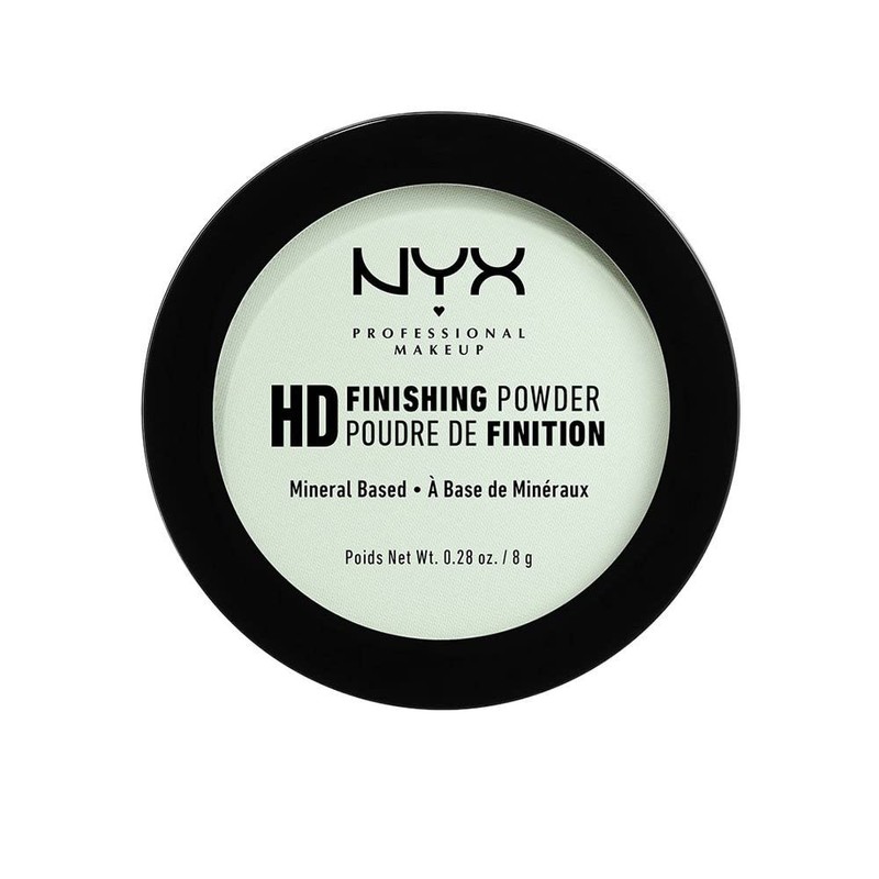 NYX PROFESSIONAL MAKEUP Polvo de acabado HD, polvo prensado, verde