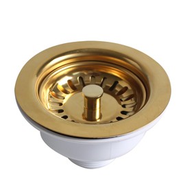 Talea Multiple Color Bowl Type Stainless Steel Sink Strainer Drain Kit for Kitchen Sink XK223 Series (Polished Gold)
