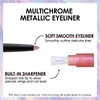 Erinde Gold Eyeliner Pen Chameleon, Metallic Glitter Colourful Eyeliner Stick,