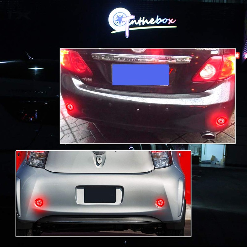 GTINTHEBOX Red Lens Led Rear Bumper Reflector Tail Brake Stop