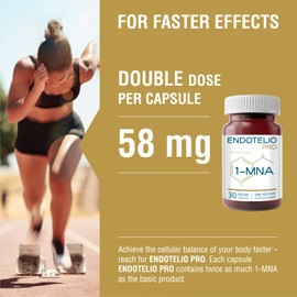 Endotelio 1-MNA PRO, Anti Aging, Optimizing NAD+, Double Dose for Faster Effects, Biohacking Supplement, Support for Cellular Health, Scientifically Formulated, 30 Easy Swallow Caps