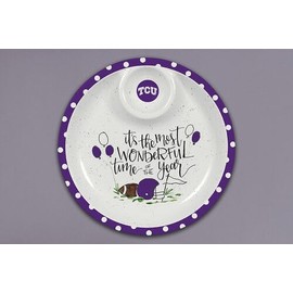 Magnolia Lane TCU Chip and Dip, 14-inch Diameter, Melamine, Kitchen, Kitchen Accessories