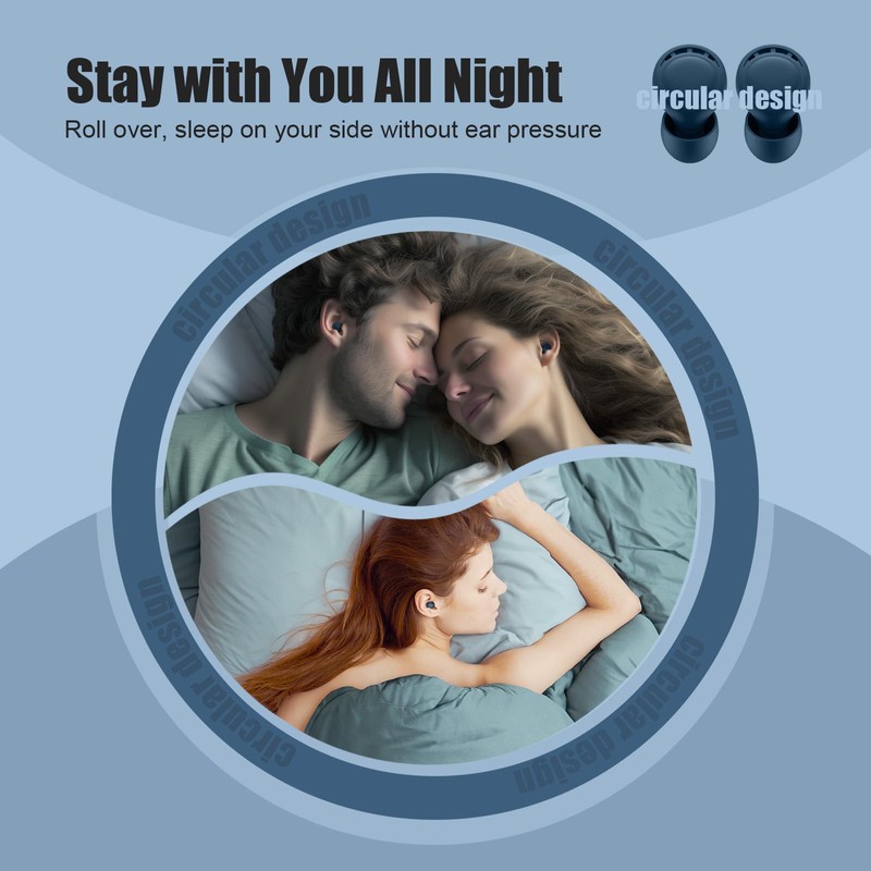 Ear Plugs for Sleeping Noise Reduction, Beinkap Reusable Earplugs Hearing