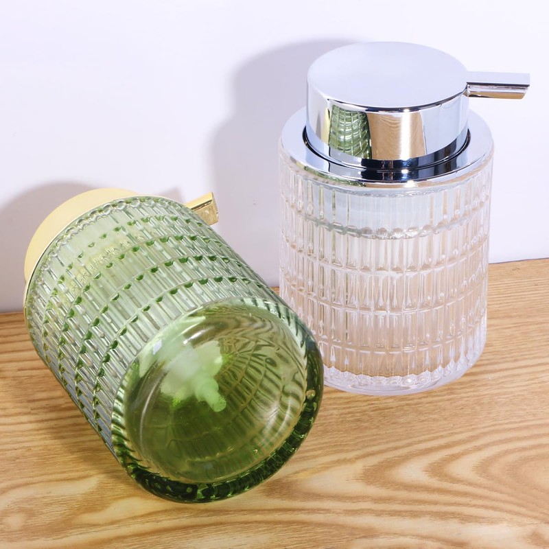 Tonxus Green Foaming Soap Dispenser, Glass Foam Hand Soap Dispenser