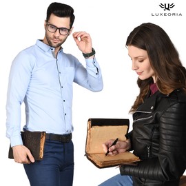 Tree Of Life Leather Journal for Women and Men, Handcrafted Leather Bound Bullet Journals for Writing Womens, Leather Sketchbook, Travel Diary with Unlined Deckle Paper, 6"x8" - Vintage Brown