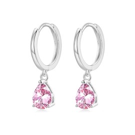 Earrings Silver 925 Hanging AAA Cubic Zirconia Hoop Earrings Gold Earrings Women Jewellery Gift, Silver