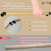 3FT Wooden Stair Handrails,Indoor Outdoor Hand Railings, Sturdy Wall Mount