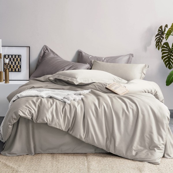 MILDLY 100% Long-Staple Cotton Duvet Cover Set King Size Linen