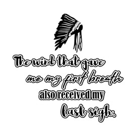 Wind That Gave Me My First Breathe Emotional Inspiring Quote Vinyl Wall Design Wall Art Sticker Designs Vinyl Stickers for Home House Walls Rooms Windows Bedroom Decoration Size (20x20 inch)