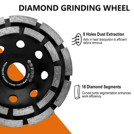 Grinder Dust Shroud, Dust Collection Attachment for Surface Grinders,Universal 4.5"/5" Diamond Grinding Cup Wheel 5 inch, for Stone, Cement, Marble, Rock,Granite, Concrete