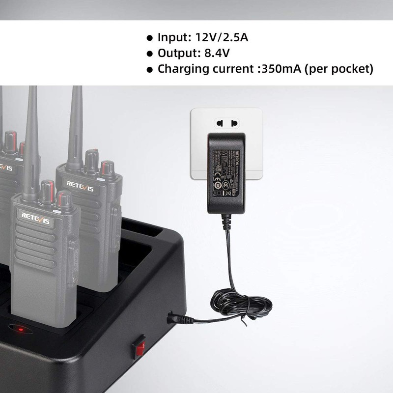 Retevis RT29 Ailunce HD1 Walkie Talkie Six-Way Charger, Practical Multi