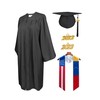 GradPlaza Matte Graduation Cap and Gown 2023 2022 with Flag