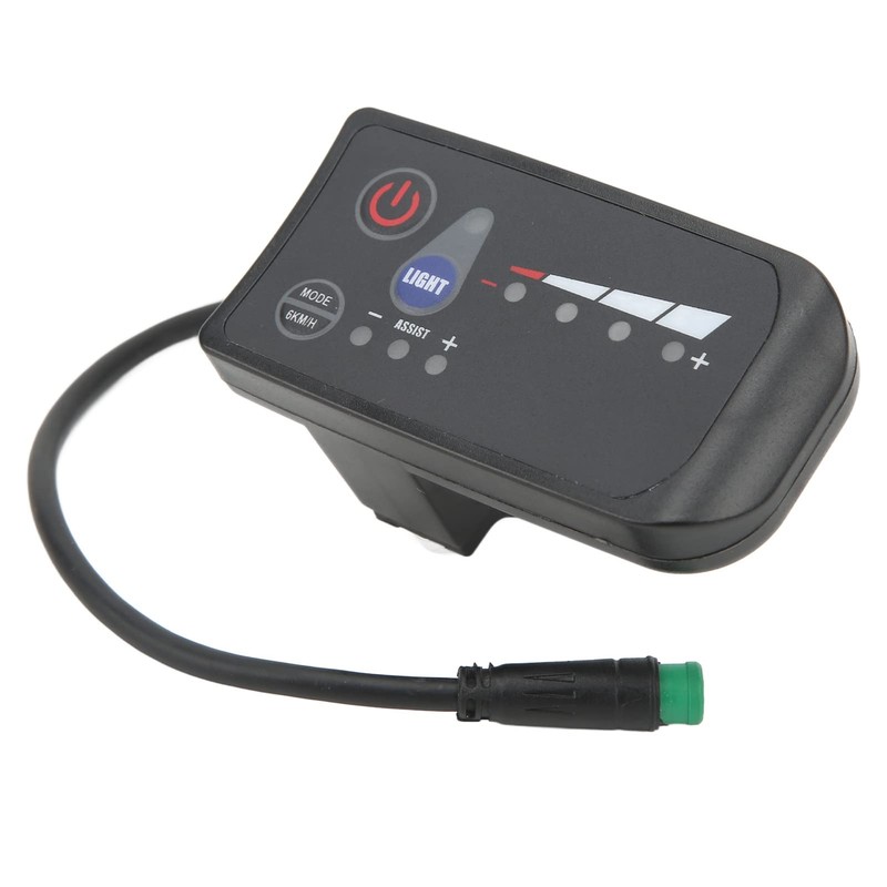 Electric Bike Power Display Meter,5 Pin Interface ABS Housing LED