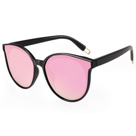 Dollger Polarized Oversized Sunglasses for Mens Womens Trendy Cateye Sun Glassses Designer Retro Ladies Sunglasses with UV Protection Pink