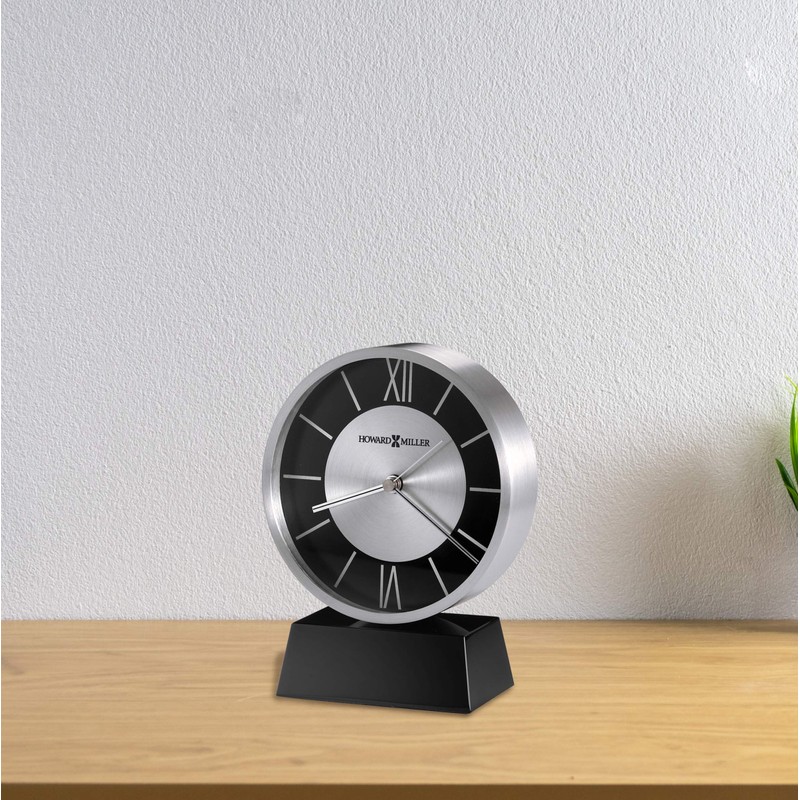 Howard Miller Davis Table Clock 645-787 – Black Aluminum Metal