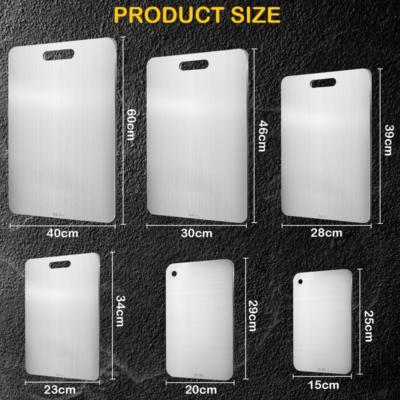 Titan S316Ti Chopping Board Titanium Cutting Board Stainless Steel Cutting