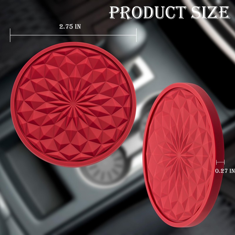 MEAJOO 2 Pack Silicone Car Cup Holder Coaster – 2.75