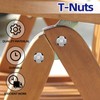 M8 T-Nuts 304 Stainless Steel, 4-Pronged Tee Nut for Wood,