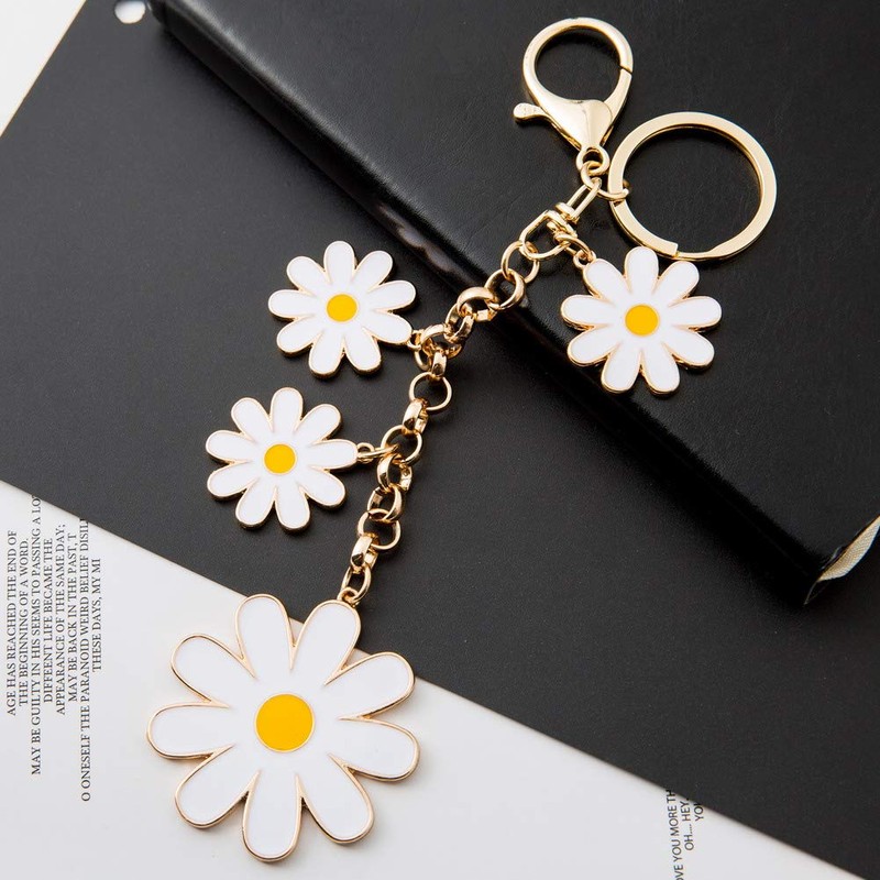 Giftale - Llavero esmaltado para mujer, blanco, (Sunflower-White), L