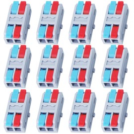 12 Pcs Lever Nut Wire Connectors - Efficient and Reliable Electrical Terminal Block Connectors for Quick Splicing, Screw Terminal Barrier Block for LED Strip Light (12Pcs - LT-2)