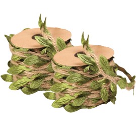 2 Rolls Natural Jute Leaf Twine Rope String for Arts & Crafts Projects DIY Wedding Garden Decoration - 10m