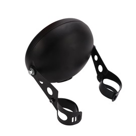 Aramox Carcasa de Faro de Motocicleta de 7 Pulgadas, Montaje de Soporte de Cubo de Metal de Luz Delantera Universal de Motocicleta para Tubos de Horquilla de Faro LED de 38‑51 Mm