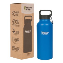 Healthy Human Stainless Steel Water Bottle | Double Walled Vacuum Insulated Water Thermos for Adults | Eco-Friendly Travel Bottles with Leak Proof Lid (Bahama, 32 oz/ 946 ML)