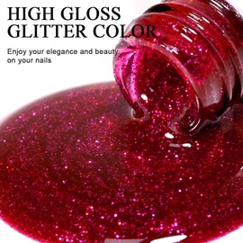 Imtiti Glitter Gel Nagellack, 1Pcs Hot Pink Sparkle Rose Soak Off UV LED Gel Lack, Nail Art Starter Maniküre Salon DIY zu Hause für Frauen (0.34 Fl Oz-960)